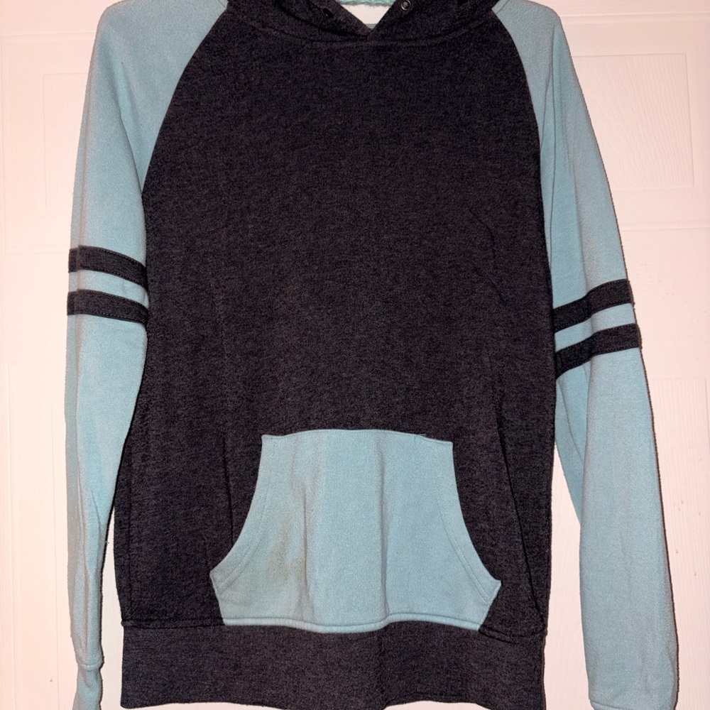 Zine Clothing Dark Gray and Light Blue Crewneck Hoodie